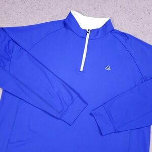 DEOLAX Pullover Shirt Mens XL Blue 1/4 Zip Stretch Performance Golf Apparel